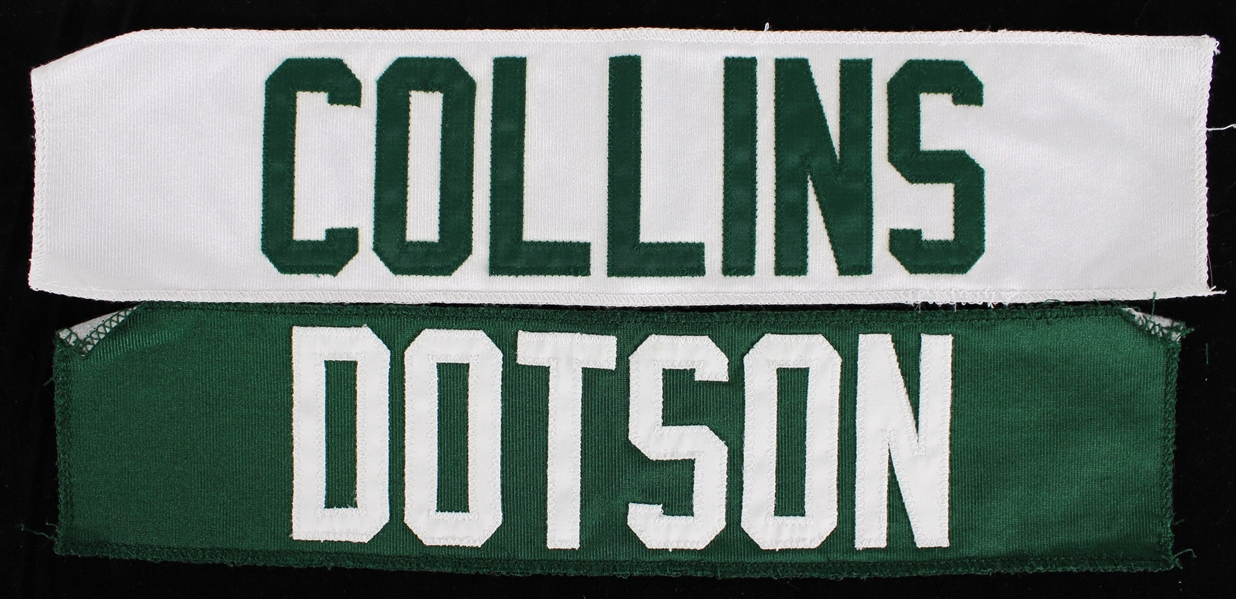 1990s-2000s Collins and Dotson Green Bay Packers Jersey Name Plates (Lot of 2) (Pepper Burruss Collection)