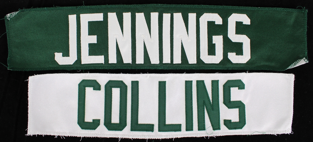1990s-2010s Collins and Jennings Green Bay Packers Jersey Name Plates (Lot of 2) (Pepper Burruss Collection)