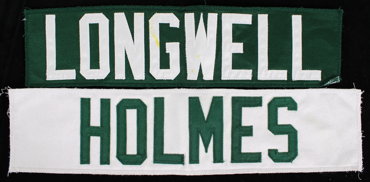 1990s-2000s Ryan Longwell and Holmes Green Bay Packers Jersey Name Plates (Lot of 2) (Pepper Burruss Collection)