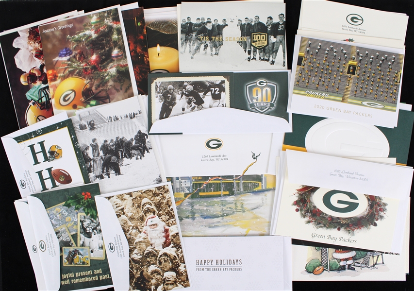 1990s-2020s Green Bay Packers Holiday Greeting Cards (Lot of 25+) (Pepper Burruss Collection)