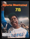 1974 Hank Aaron (d.2021) Milwaukee Braves Signed 715 Sports Illustrated (JSA)