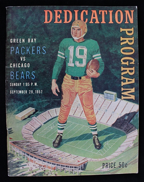 1957 Green Bay Packers vs Chicago Bears Dedication Program 