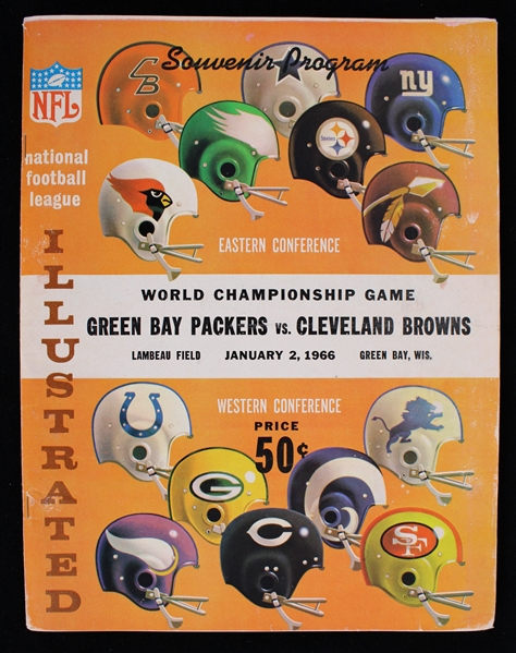 1966 Green Bay Packers vs Cleveland Browns World Championship Game Souvenir Program