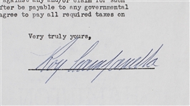 1957 Roy Campanella Brooklyn Dodgers Signed Greatest Sports Thrill Radio Program Contract (JSA)