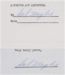 1955 Sal Maglie NY Giants Signed Greatest Sports Thrill Radio Program Contract (JSA)
