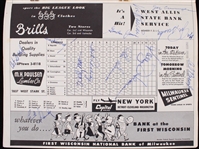 1954 St. Louis Cardinals Multi Signed Milwaukee Braves Game Program w/ 12 Signatures Including Harry Caray & More (JSA)