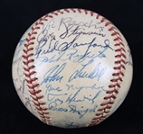 1949 World Series Champion New York Yankees Team Signed OAL Harridge Baseball w/ 25 Signatures Including Joe DiMaggio, Early Larry Berra Auto, Casey Stengel, Phil Rizzuto & More (JSA)