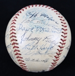 1952 Detroit Tigers Team Signed OAL Harridge Baseball w/ 25 Signatures Including & More (JSA)