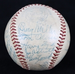 1951-53 Philadelphia Athletics Team Signed OAL Harridge Baseball w/ 28 Signatures Including Jimmy Dykes, Elmer Valo, Wally Moses & More (JSA) 