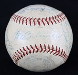 1951-53 Philadelphia Athletics Team Signed OAL Harridge Baseball w/ 28 Signatures Including Jimmy Dykes, Elmer Valo, Wally Moses & More (JSA) 