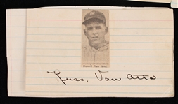 1920's-40's Baseball Player Signed Index Card Collection - Lot of 8 w/ Ossie Bleuge, Ben Chapman, Firbo Marberry & More (JSA)