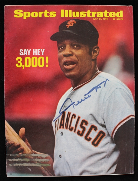1970 Willie Mays (d.2024) San Francisco Giants Autographed 3000th Hit Sports Illustrated (JSA)