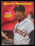 1970 Willie Mays (d.2024) San Francisco Giants Autographed 3000th Hit Sports Illustrated (JSA)