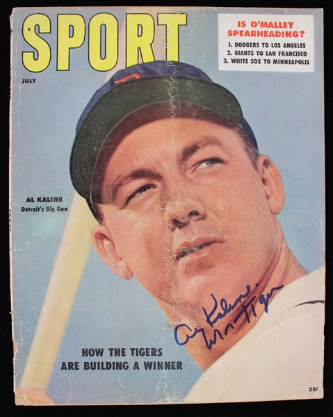 1957 Al Kaline (d.2020) Detroit Tigers Autographed Sport Magazine (JSA)