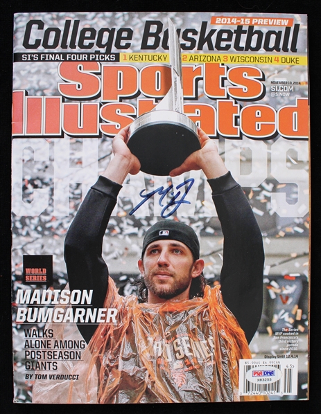 2014 Madison Bumgarner San Francisco Giants Autographed Sports Illustrated (PSA/DNA)
