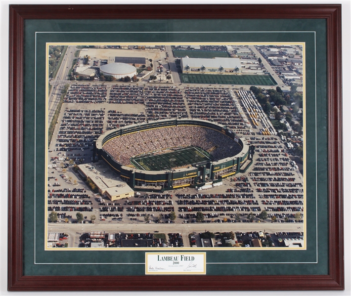 2000 Bob Harlan & Ron Wolf Green Bay Packers Lambeau Field Signed 33x39 Framed Photo (JSA)