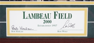 2000 Bob Harlan & Ron Wolf Green Bay Packers Lambeau Field Signed 33x39 Framed Photo (JSA)