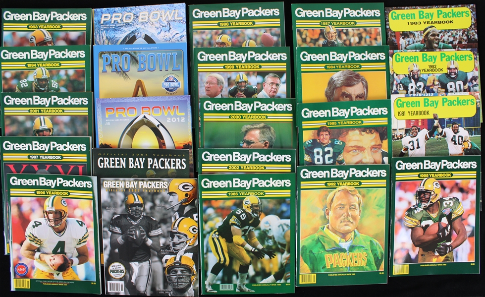 1970s-2020s Green Bay Packers & NY Jets Yearbooks, Programs & more (Lot of 60+)