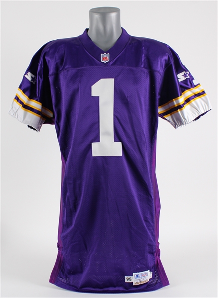 1995 Warren Moon Minnesota Vikings Signed Home Jersey (MEARS LOA / JSA)