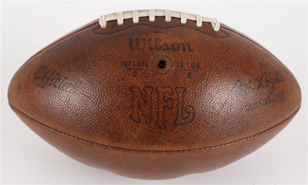 1970 Official NFL Pete Rozelle Game Used Football (MEARS LOA / Pepper Burruss Collection) First Season After Merger