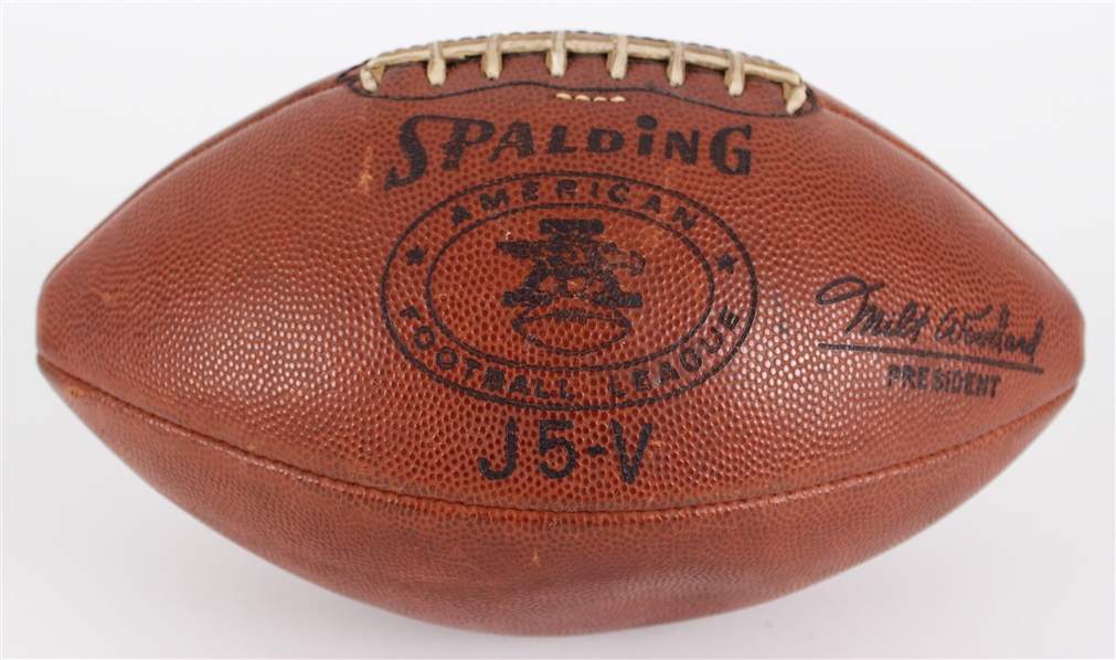 1966-69 Game Used Official American Football League (AFL) Milt Woodard Football (MEARS LOA / Pepper Burruss Collection)