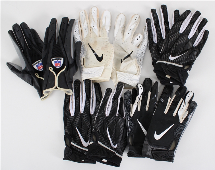 2000s-10s Green Bay Packers Receiver Gloves Collection - Lot of 10 (MEARS LOA / Pepper Burruss Collection)