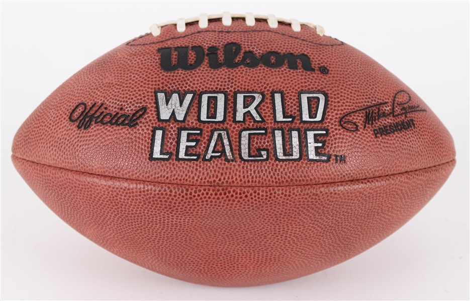 1990-91 Official World League Mike Lynn Football (MEARS LOA / Pepper Burruss Collection)