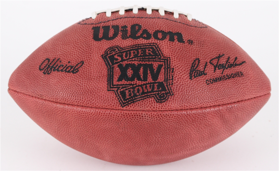 1990 San Francisco 49ers Denver Broncos ONFL Tagliabue Super Bowl XXIV Football (MEARS LOA / Pepper Burruss Collection)