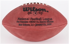 1990 San Francisco 49ers Denver Broncos ONFL Tagliabue Super Bowl XXIV Football (MEARS LOA / Pepper Burruss Collection)
