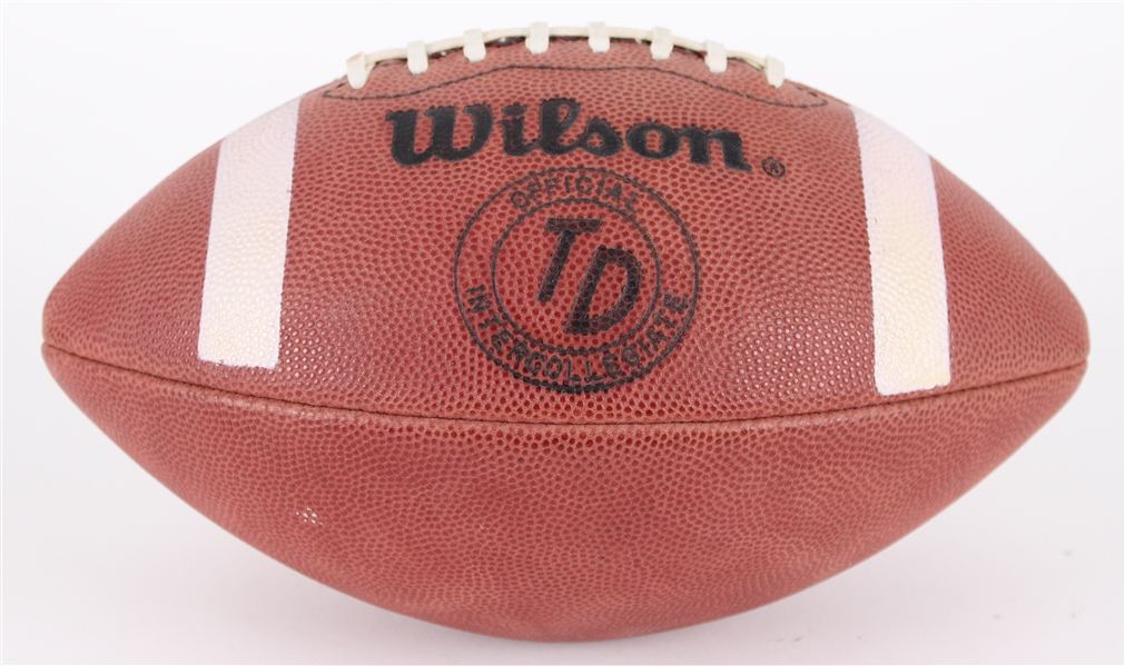 1970s-80s Wilson TD Official Intercollegiate Football w/ White Stripes (MEARS LOA / Pepper Burruss Collection)