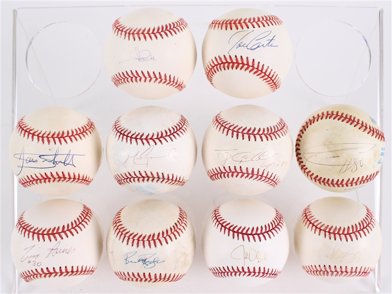 1990s-2010s Signed Baseball Collection - Lot of 10 w/ Jim Abbott, John Olerud, Joe Carter, Donald Driver & More (JSA / Pepper Burruss Collection)