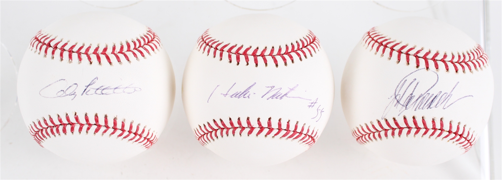 2000s Andy Pettitte Hideki Matsui Jorge Posada New York Yankee Signed OML Selig Baseballs - Lot of 3 (JSA / Pepper Burruss Collection)