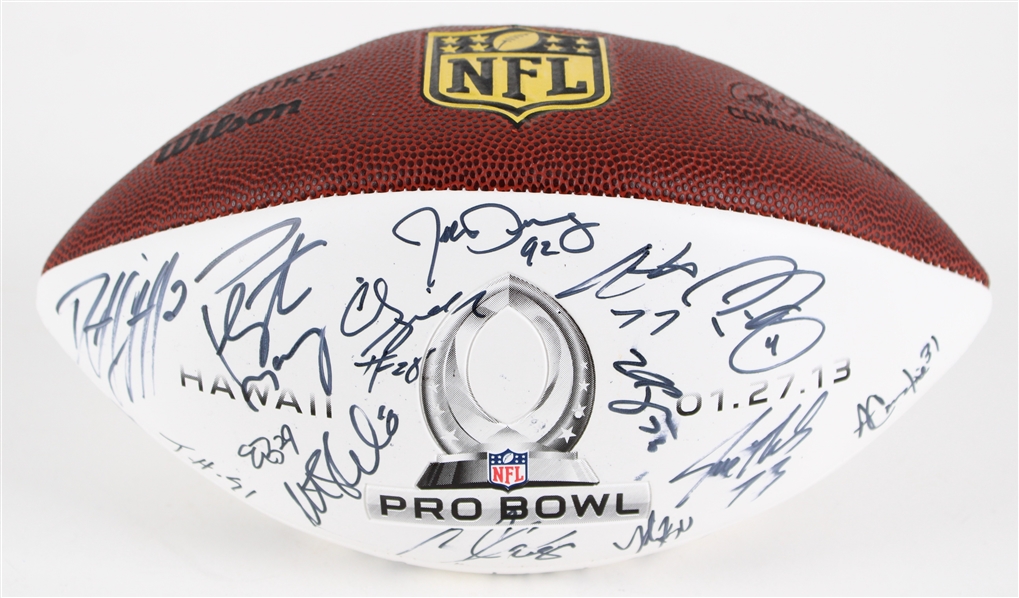 2013 AFC Pro Bowlers Multi Signed ONFL Goodell Autograph Panel Football w/ 30+ Signatures Including Peyton Manning, Andrew Luck, AJ Green, Reggie Wayne & More (JSA / Pepper Burruss Collection)