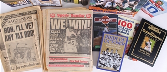 1980s-2000s MLB & NFL Books, Magazines, Newspapers (Lot of 90+)