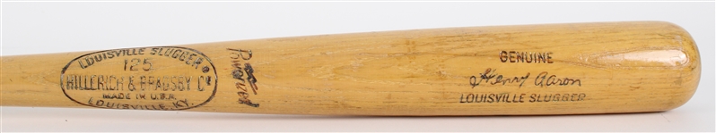 1969-72 Hank Aaron Atlanta Braves Signed H&B Louisville Slugger Professional Model Game Used Bat (MEARS A8 / Beckett)