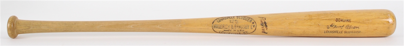 1969-72 Hank Aaron Atlanta Braves Signed H&B Louisville Slugger Professional Model Game Used Bat (MEARS A8 / Beckett)