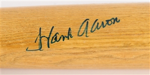 1969-72 Hank Aaron Atlanta Braves Signed H&B Louisville Slugger Professional Model Game Used Bat (MEARS A8 / Beckett)