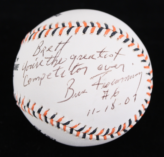 2007 Bruce Froemming MLB Umpire Signed & Inscribed to Brett Favre Official All Star Game Baseball (JSA / Pepper Burruss Collection)