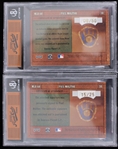2004 Paul Molitor Milwaukee Brewers Signed Playoff Prime Cuts Baseball Trading Cards - Lot of 2 w/ 1 Jersey Card (Beckett Slabbed) Numbered 15/25 & 08/50