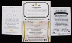 2008-14 Robin Yount Milwaukee Brewers Signed Insert Baseball Trading Cards - Lot of 4 w/ 2 Game Used Relic Cards