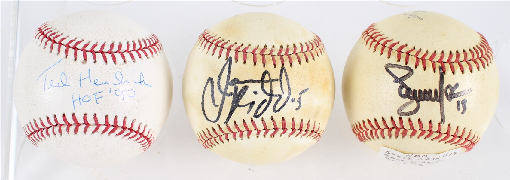 2000s Steve Nash Jason Kidd Ted Hendricks Signed Official Baseballs - Lot of 3 (JSA / Pepper Burruss Collection) 
