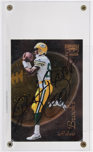 1996 Robert Brooks Green Bay Packers Signed Pinnacle Zenith Trading Card #Z-79 (JSA) (Pepper Burruss Collection)