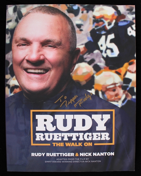 2018 Rudy Ruettiger Notre Dame Autographed "The Walk On" Book (JSA) (Pepper Burruss Collection)