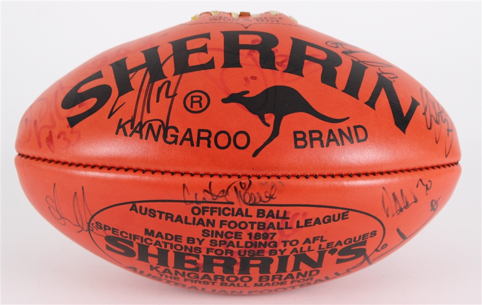 2003 AFL Champion Brisbane Lions Signed Sherrin Australian Rules Football (MEARS LOA / Pepper Burruss Collection)