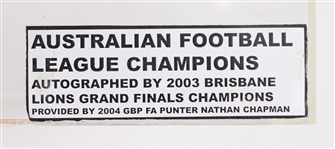 2003 AFL Champion Brisbane Lions Signed Sherrin Australian Rules Football (MEARS LOA / Pepper Burruss Collection)
