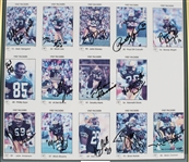 1987 Forrest Gregg, George Greene, Rich Moran & more GB Packers Signed 15x22 Framed Uncut Card Sheet (JSA / Pepper Burruss Collection)