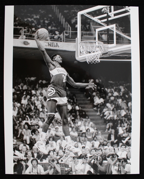 1990 Dominique Wilkins Atlanta Hawks 8"x10" Original Bob Rosato B&W Photo