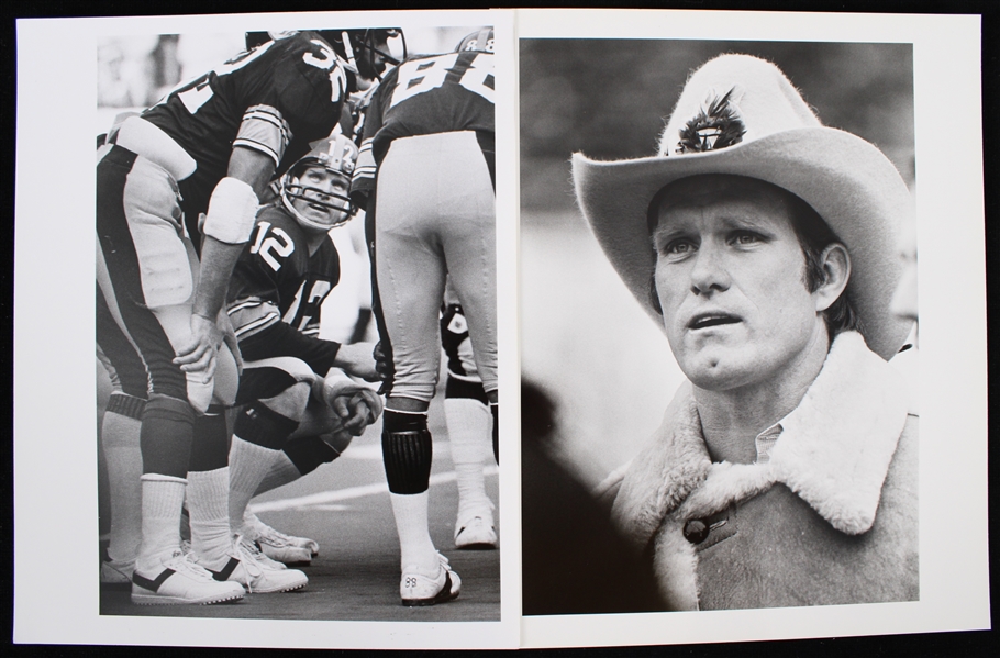 1977-80 Terry Bradshaw Pittsburgh Steelers 8"x10" Original George Gojkovich B&W Photos (Lot of 2)