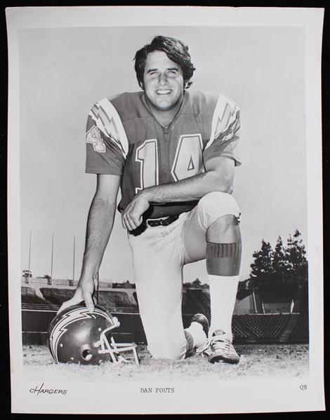 1974 Dan Fouts San Diego Chargers 8"x10" Original B&W Photo 