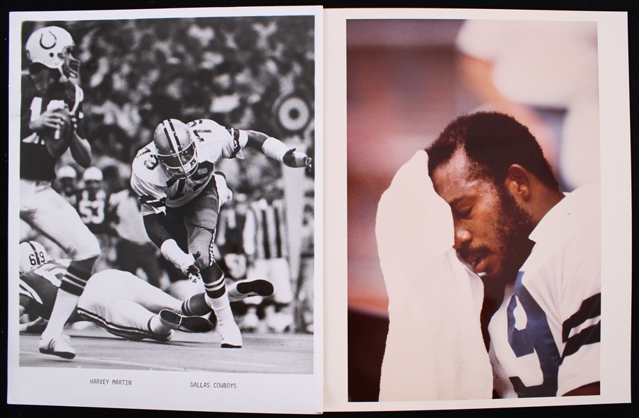 1977-81 Harvey Martin Dallas Cowboys 8"x10" Original B&W Photo and Color Photo (Lot of 2)